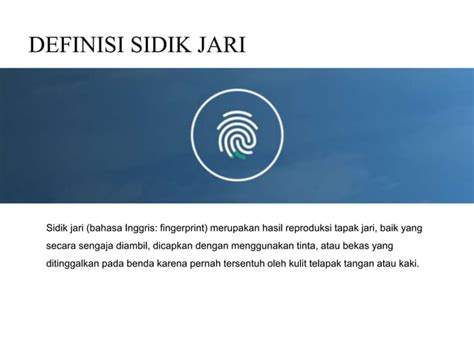 PPT Kegunaan Teknologi Sidik Jari Fingerprint PPT