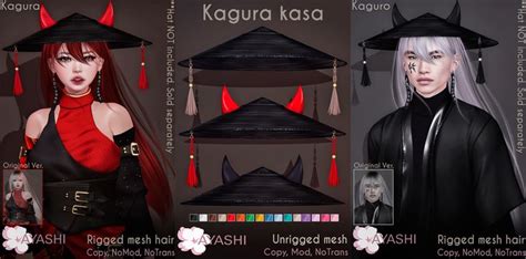 Ayashi^.^] Kagura & Kaguro hair & Kasa hat special for Neo-Japan