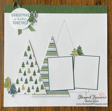 Christmas Scrapbook Layout - Stamped Treasures - Sherry Roth