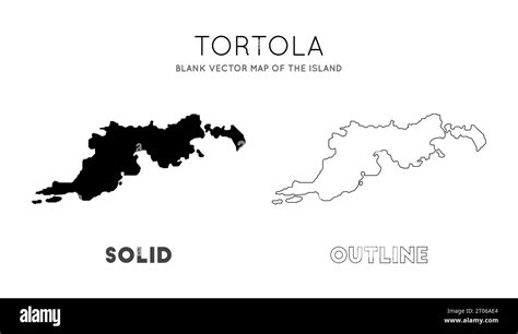 Mapa De Tortola Mapa Vectorial En Blanco De La Isla Fronteras De