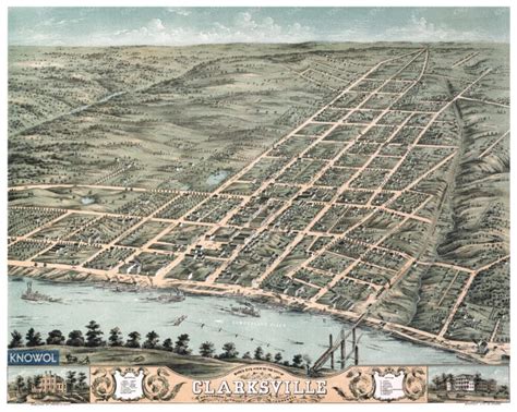 Beautifully restored map of Clarksville, TN from 1870 - KNOWOL