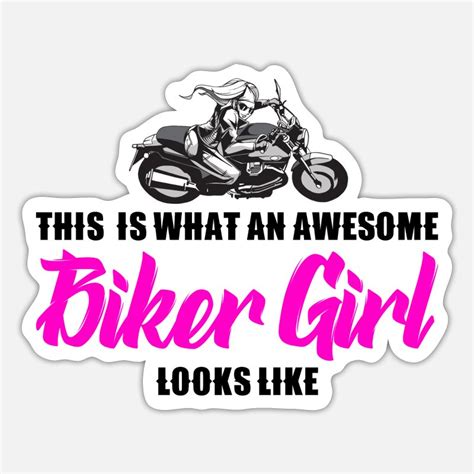 Biker Girl Stickers Unique Designs Spreadshirt