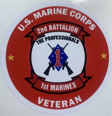 Usmc 2nd Battalion 1st Marines The Professionals Veteran Sticker D131 Decal Patch Co