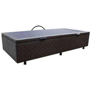 Base Cama Box Baú Solteiro Suede Marrom Leroy Merlin