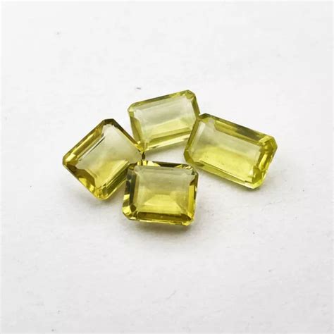 Naturel Citron Quartz Octogone Coupe Desser Pierre Lot Pi Ces