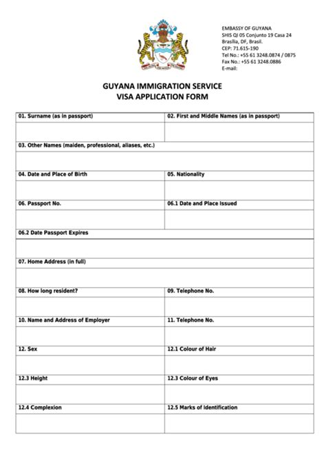 Guyana Passport Renewal Form Printable - Printable Forms Free Online