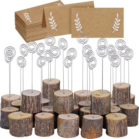 Amazon Pcs Rustic Wood Table Numbers Holder And Pcs Kraft