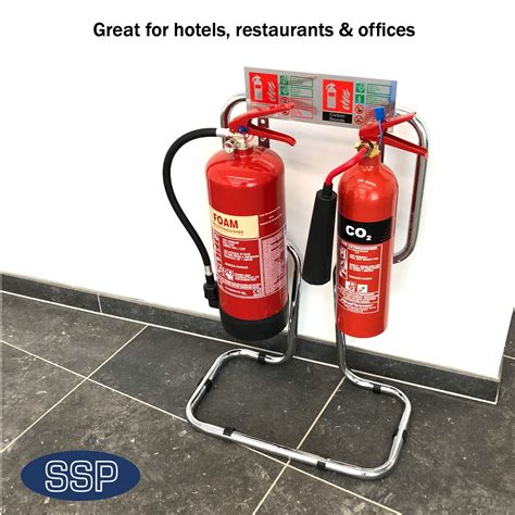 Chrome Co And From Extinguishers On Chrome Stand With Signs