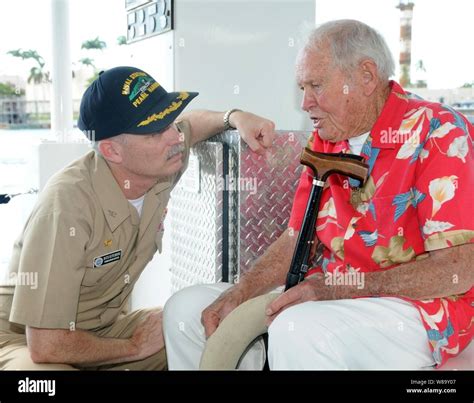 Retired U S Navy Lt John W Finn Speaks With Capt Richard Kitchens