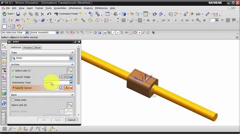 Nx Motion Simulation Slider Joint Constant Driver Youtube