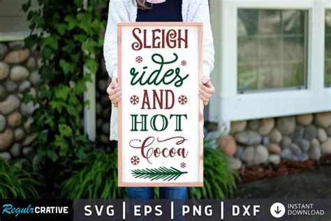 Sleigh Rides And Hot Cocoa SVG Christmas SVG Design
