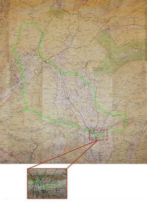 Yorkshire Three Peaks OS Map With Detailed Route