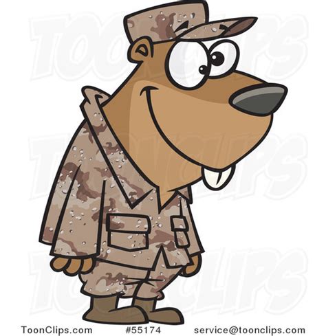 Cartoon Military Gopher 55174 By Ron Leishman