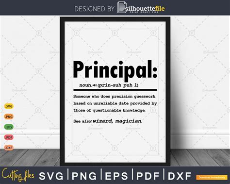 Funny Principal Definition Graduation T For Principal Svg Cricut File Silhouettefile