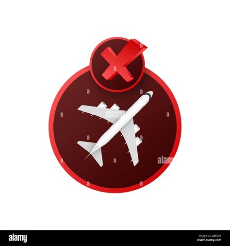 Flat Style Flight Cancelled For Design No Flying On White Background