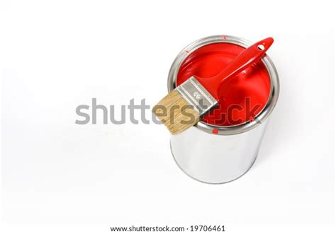 Red Paint Can Brush Isolated On Stock Photo 19706461 Shutterstock