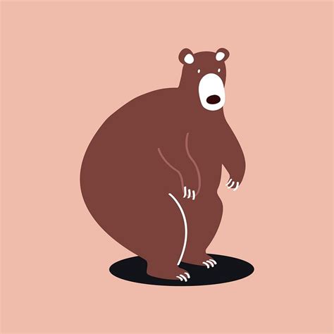 Cute Wild Brown Bear Cartoon Premium Vector Illustration Rawpixel