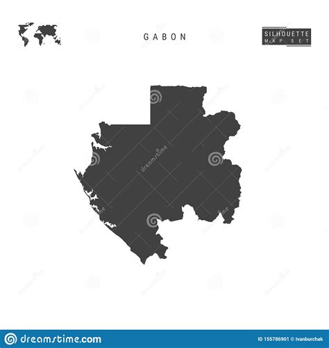 Mapa Del Vector De Gabón Aislado En El Fondo Blanco Mapa Negro Alto