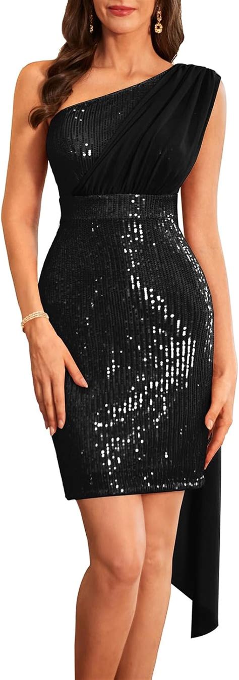 Grace Karin Womens Sequin Sparkly One Shoulder Party Club