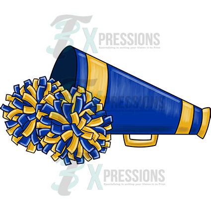 blue gold cheer megaphone - Bling3t