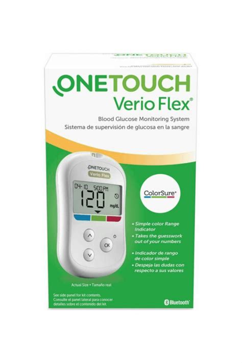 Onetouch Verio Flex Glucose Meter Kit Meter 10 Lancets 1 Lancing