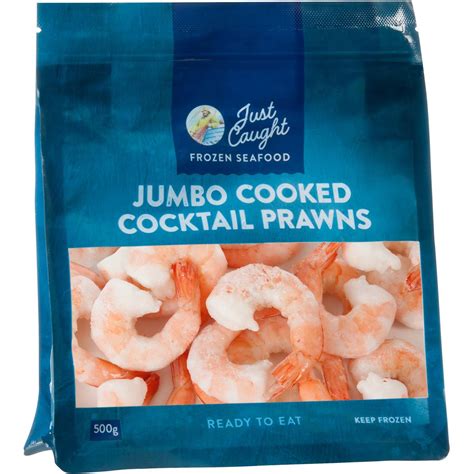 Just Caught Cooked Cocktail Prawns Jumbo G Woolworths