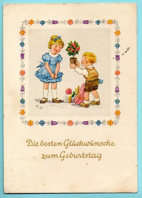 Alte Ak Postkarte Kurt Brandes Kinder Gratulieren Geburtstag Er