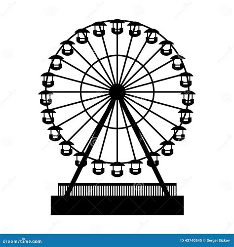 Parque Atraktsion Ferris Wheel De La Silueta Vector Ilustraci N Del