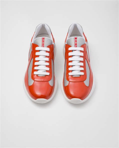 Orange Silver Patent Leather And Technical Fabric Prada America S Cup