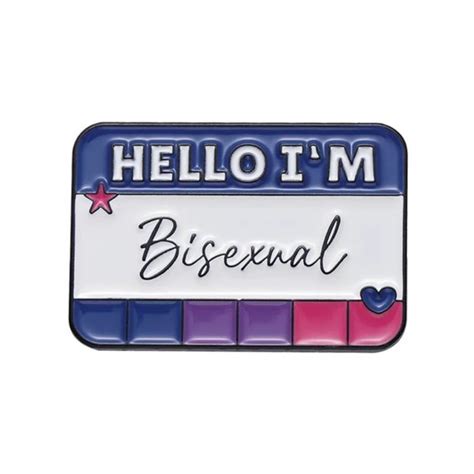 Chichigems Jewelry Hello Im Bisexual Pin Cute Name Tag Brooch Pride