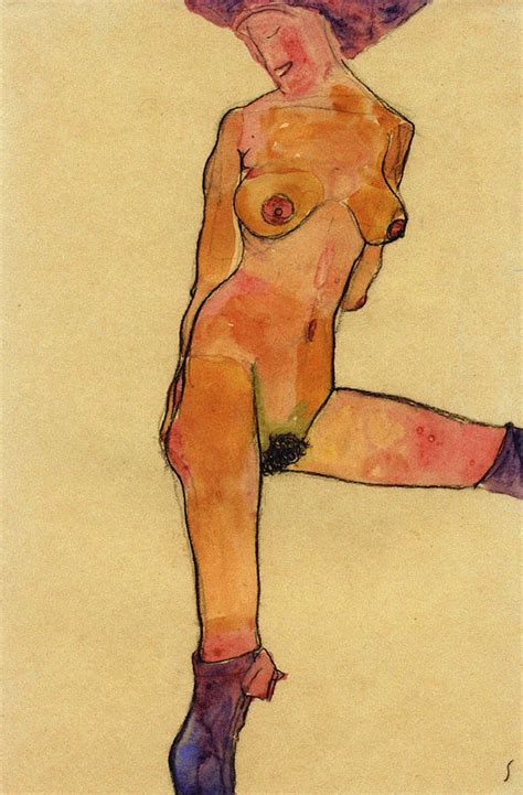 Female Nude Painting By Egon Schiele Fine Art America