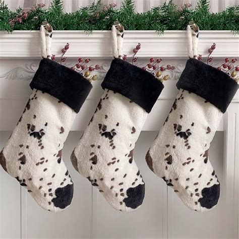 Amazon Vanteriam Pack Personalized Cow Print Christmas Stockings