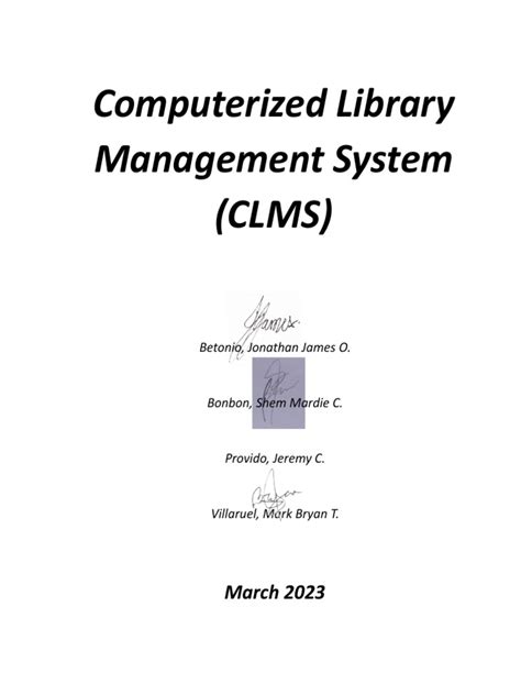 Clms Computerized Library Management System Docx Pdf Libraries Software