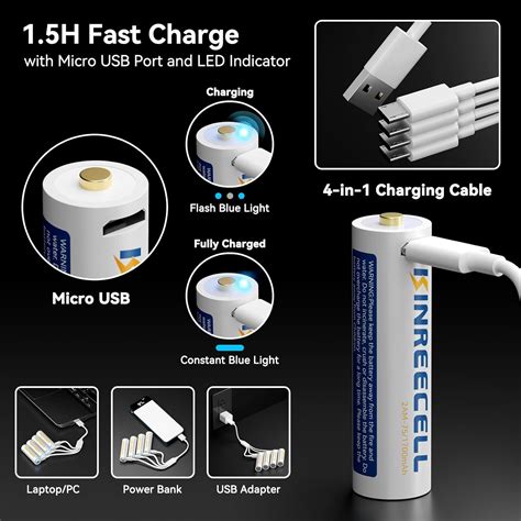 Baterías recargables AA de litio 2600 mWh 1700 mAh 1 5 voltios de