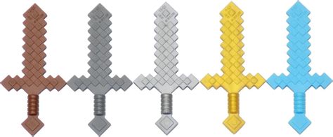 LEGO Minecraft Sword Pack - Wood, Stone, Iron, Gold, Diamond: Buy ...