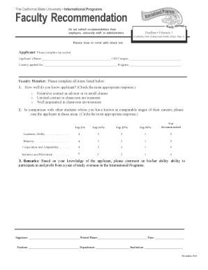 Fillable Online IPfacultyrecommendation Doc Rtf Fax Email Print PdfFiller