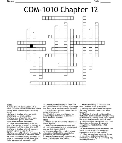 1010 Chapter 12 Crossword WordMint