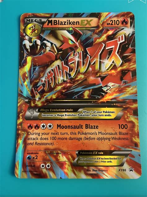 Jumbo Pokemon Mega M Blaziken Ex Card Black Star Promo Xy Oversized