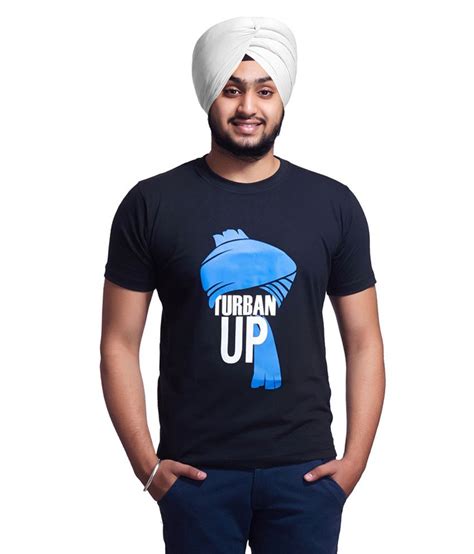 34 Off On Nihaal Turban Up Black Round Neck Printed Punjabi T Shirt On