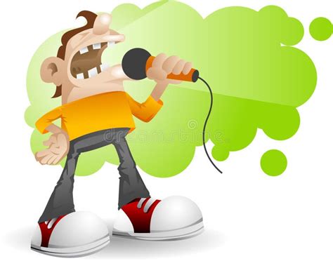 A funny man singing loudly stock vector. Illustration of performance ...