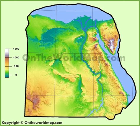 Egypt Physical Map Ontheworldmap