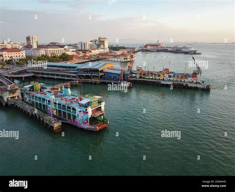 Georgetown Penang Malaysia Feb Aerial View Ferry Terminal