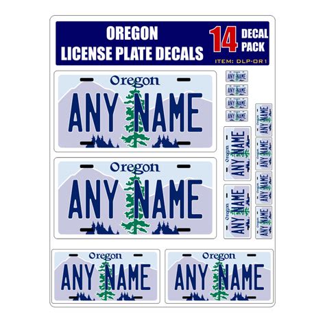 Personalized Oregon License Plate Decals Stickers Version 1 - Etsy