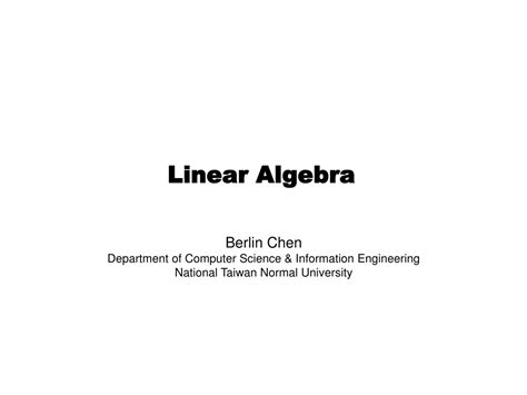 Ppt Linear Algebra Powerpoint Presentation Free Download Id8822380