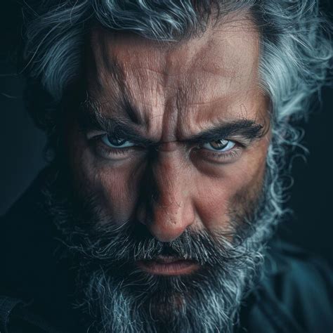 Premium Photo Portrait Of An Angry Old Man With Gray Hair And A Beard