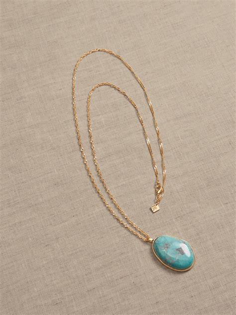 Turquoise Pendant Necklace Banana Republic Factory