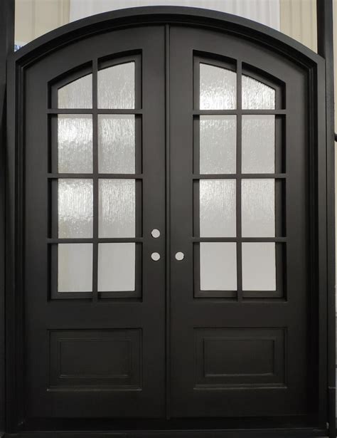 Forged Custom Exterior French Door Wrought Iron Double Entry Doors