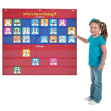 Classroom Attendance Chart Helping Hands Pocket Chart Management