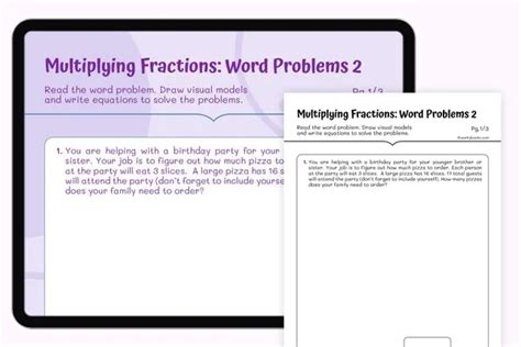 Fractions Word Problems Worksheets Free Interactive Printable