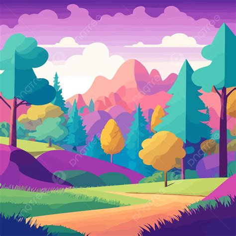 Landscape Illustration Vector Design Background Landscape Illustration